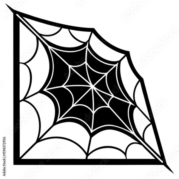 Fototapeta cobweb corner line art vector illustration  