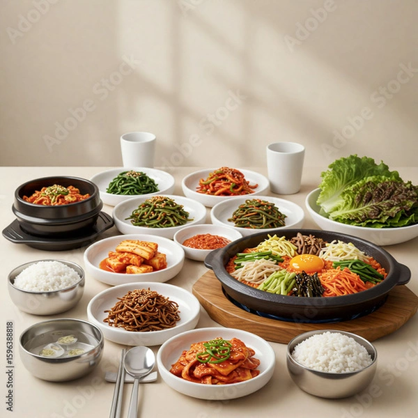 Obraz 밥상 한식 음식