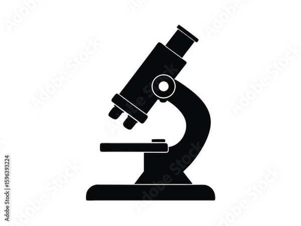 Fototapeta Simple Black and White Microscope Icon