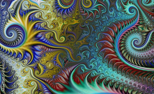 Obraz Fraktal surrealistyczne tło. Futurystyczny projekt naukowy. Dynamiczna ilustracja