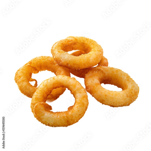 Obraz Golden, crispy onion rings stacked together