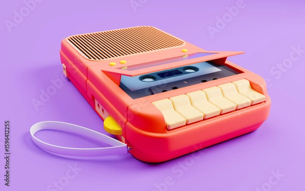 Fototapeta cassette retro recorder bright