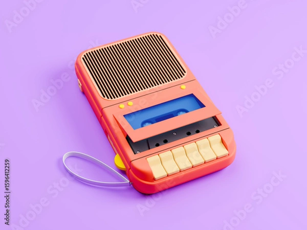 Fototapeta cassette retro recorder bright