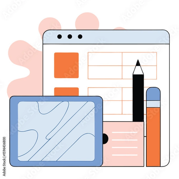 Obraz vector illustration of a digital tablet