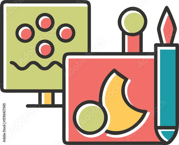 Obraz  vector illustration of a set of icons for design