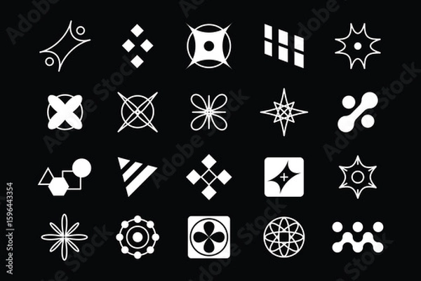 Fototapeta Cyberpunk HUD Elements Set Futuristic Interface Sci Fi