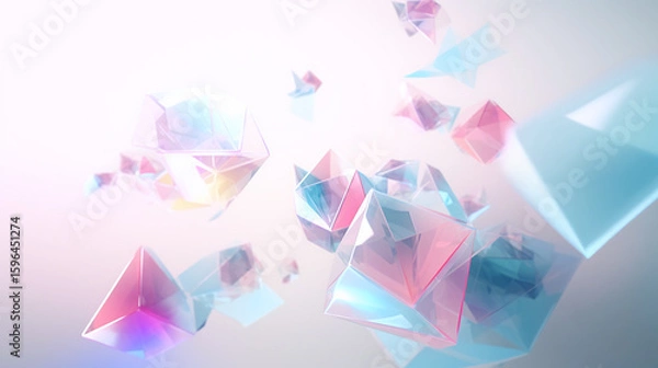 Fototapeta 3Dクリア ビジネス背景イラスト　Generative AI
