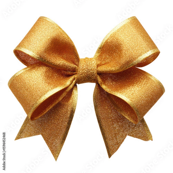 Fototapeta A sparkly golden bow tie on transparent background