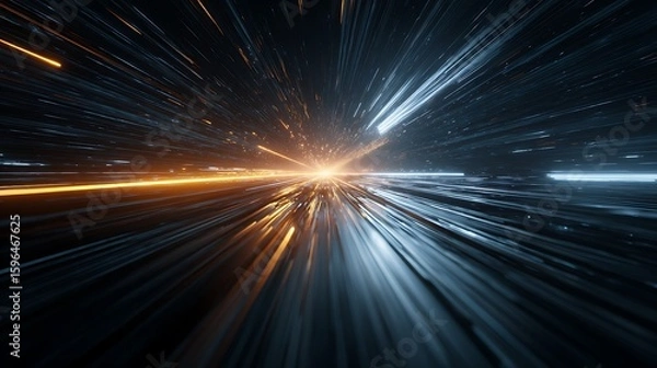 Obraz Interstellar Travel Warp Speed Light Trails