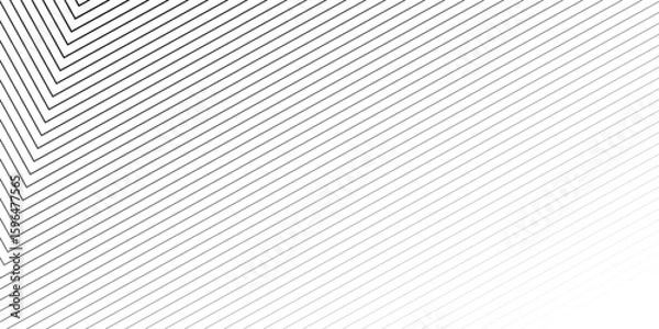 Fototapeta Digital futuristic technology concept with hexagons. Digital hexagonal blue abstract background. Geometric stripe line art design for poster, brochure, cover, banner, website, header.