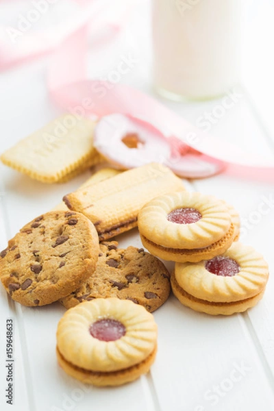 Fototapeta Various sweet biscuits.