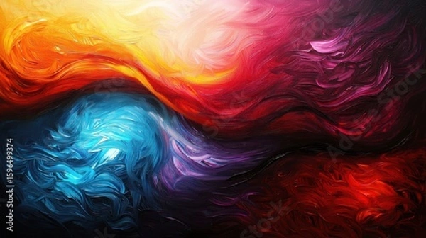 Obraz Abstract swirling colors, opposing forces, dynamic energy