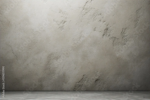Fototapeta Empty Room with Textured Concrete Wall and Floor Background.
