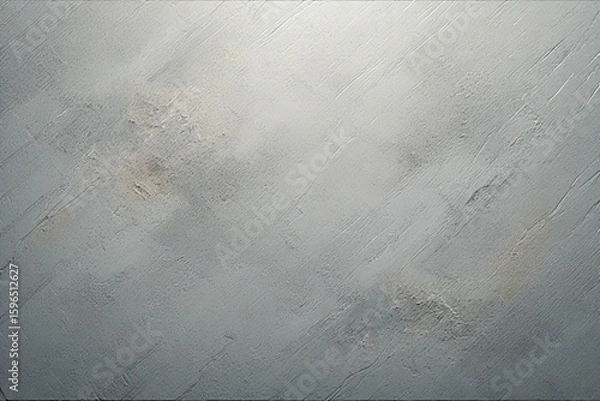 Fototapeta Gray textured concrete wall background Rough plaster surface with uneven strokes and light gradient.