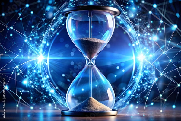 Obraz Hourglass streaming data instead of sand through time