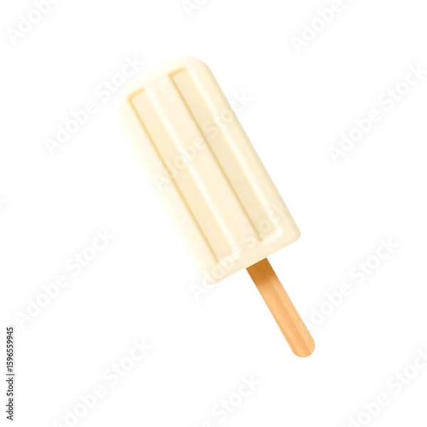 Fototapeta Vanilla ice cream popsicle isolated on transparent background