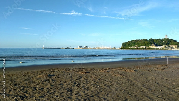 Fototapeta 江の島　片瀬東浜海岸砂浜