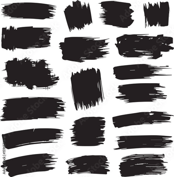 Obraz black brush strock set 