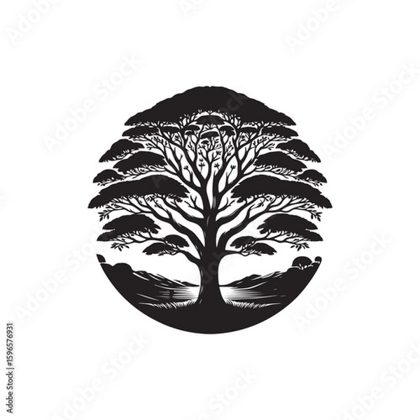 Fototapeta Teak tree Vector (3).eps