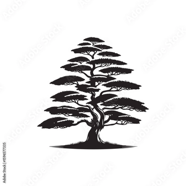 Fototapeta Yew tree Vector (1).eps