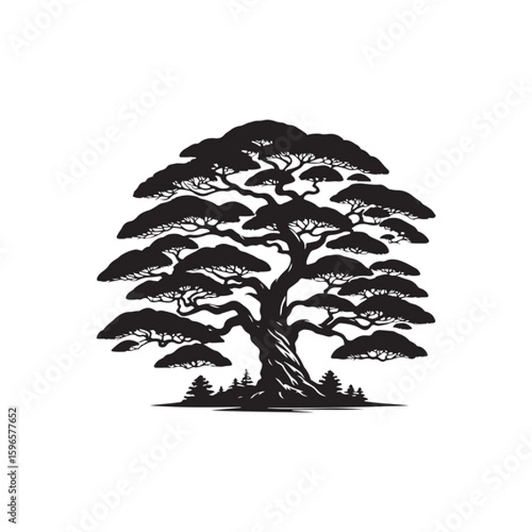 Fototapeta Yew tree Vector (4).eps