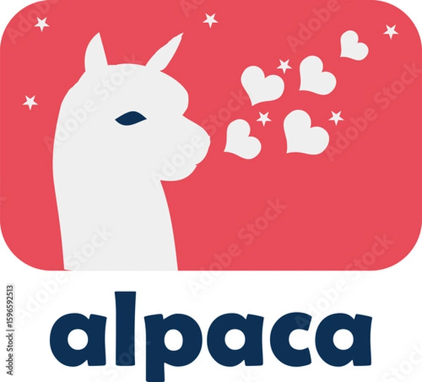 Obraz Alpaca logo Vector illustration