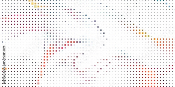 Fototapeta Geometric background square styles colorful rectangles halftone pixel pattern.