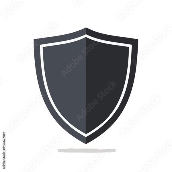 Obraz Shield illustration symbolizing security trust protection and safety in a modern graphic design on a black background