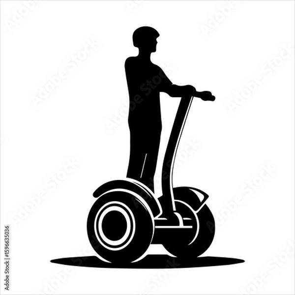 Obraz Segway Personal Transporter Silhouette Icon in white background