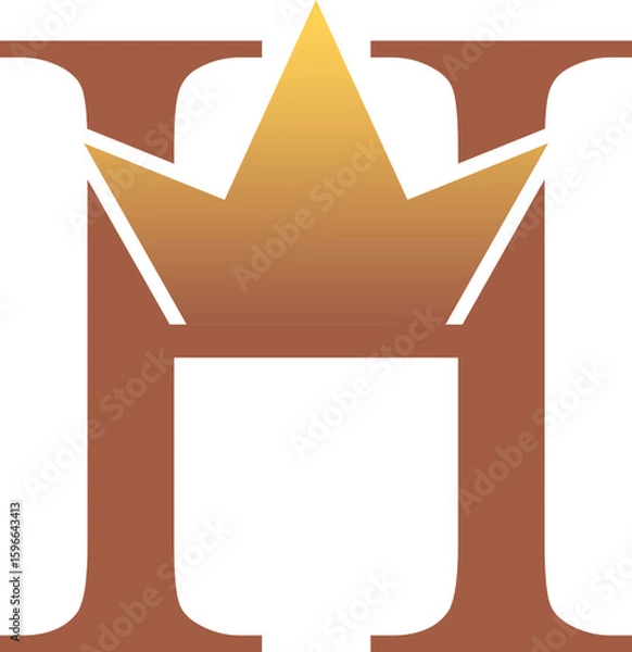 Obraz Royal H Logo with Crown