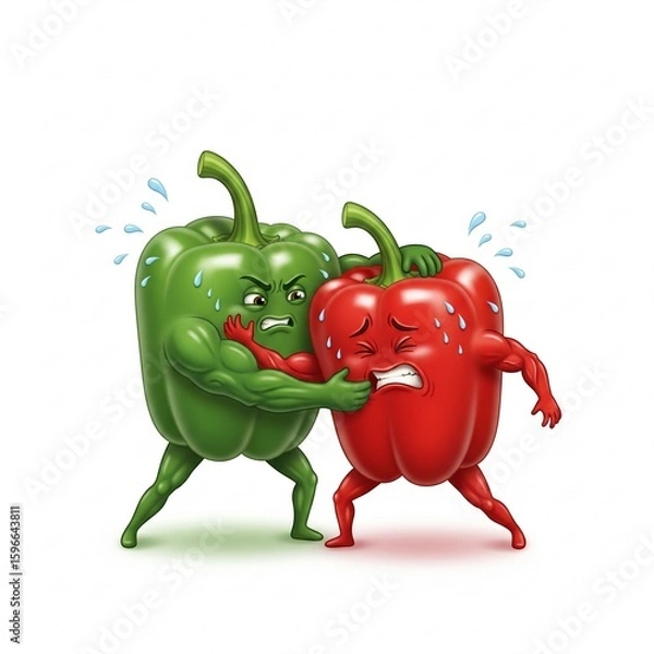 Obraz red and green pepper generative ai 