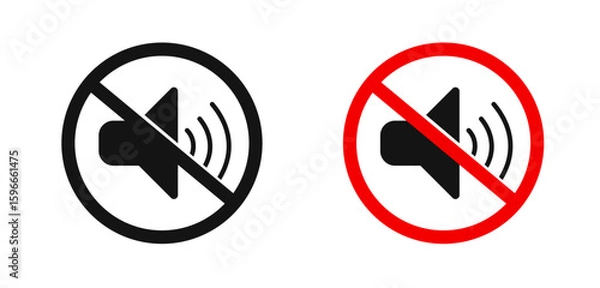 Fototapeta no sound no music signboard, stock vector