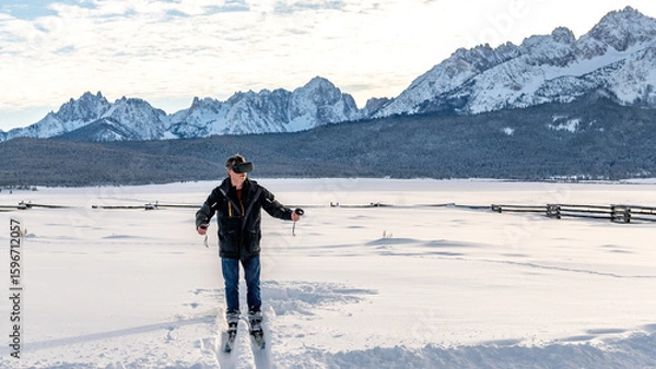 Obraz Virtual reality in reality in winter skiing