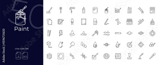 Fototapeta Paint Line Editable Icons set. Vector illustration in modern thin line style of Paint icons: painting, decorating, painter, etc