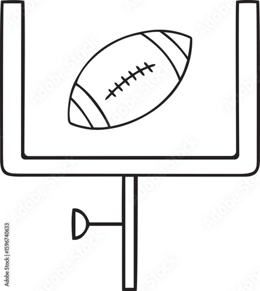 Fototapeta Simple and clean football goalpost vector icon, football goalpost line art vector icon art, football goalpost isolated vector logo or icon design