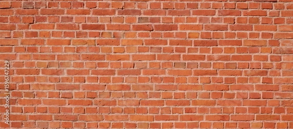Fototapeta Vintage red brown brick wall texture. Panoramic brick background for your text.