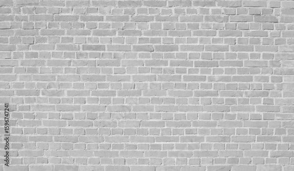Fototapeta White grey brick wall texture design material for background