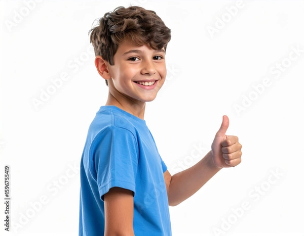 Obraz boy showing thumb up