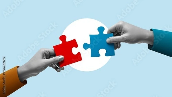 Fototapeta Connecting the Dots: Collaboration and Teamwork Concept