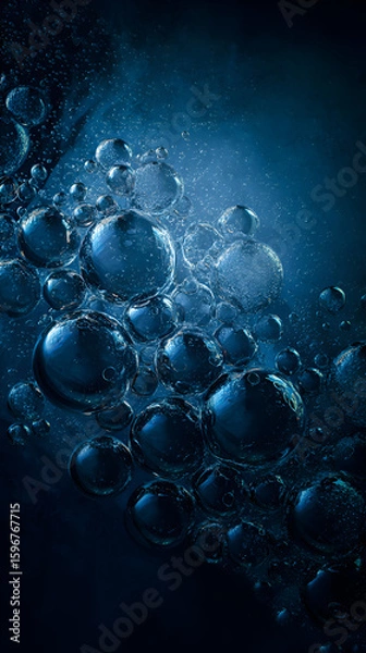 Obraz Abstract Bubbles in Deep Blue