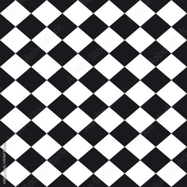 Fototapeta Black and white diamond pattern seamless geometric background abstract
