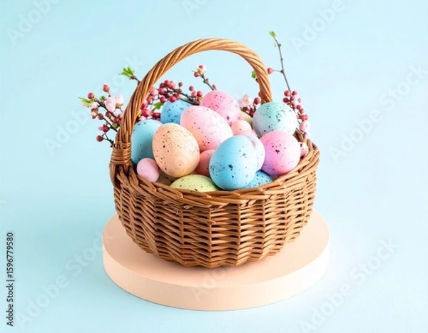 Fototapeta easter eggs in basket