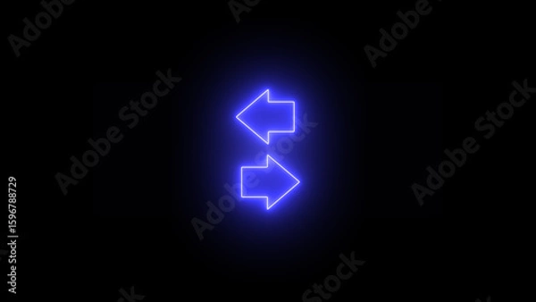 Obraz Neon arrows left and right, double arrows.