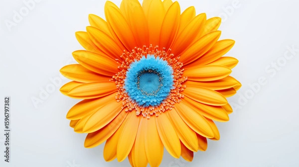 Obraz yellow gerbera flower on white background