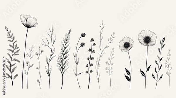 Obraz vector illustration of  flowers
