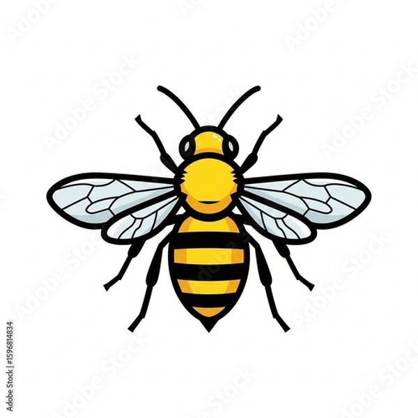 Obraz bee on white background generative ai 