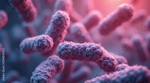 Obraz E. coli under a microscope