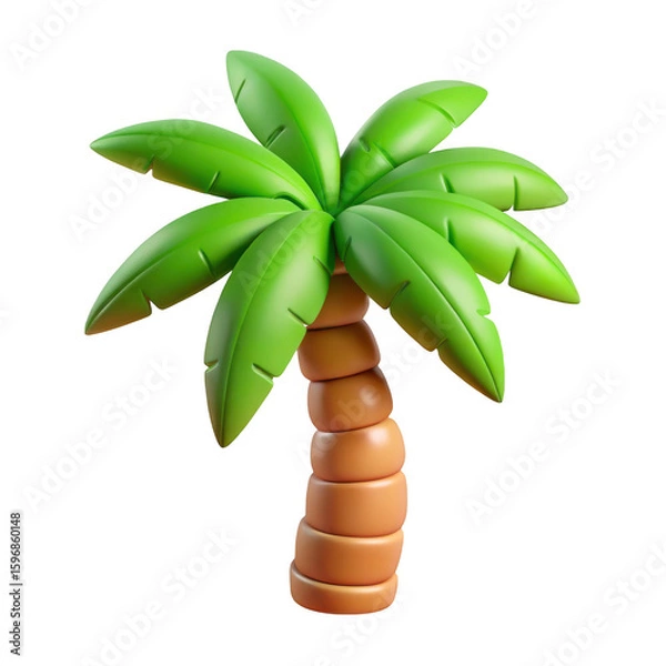 Obraz 3d stylized palm tree isolated on transparent background