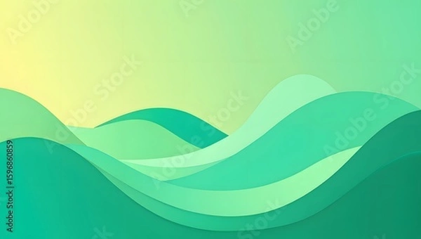 Obraz Abstract Geometric Landscape - Green and Pink Layers