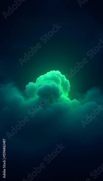 Obraz Ethereal Green Cloudscape - Abstract Atmospheric Art